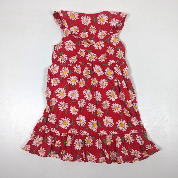Vtg Honors Dress Girls Sz 7 Red Floral Daisy Sundress Casual Summer Everyday - Picture 3 of 4